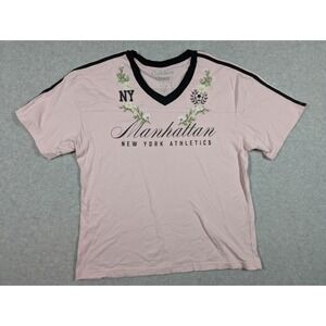 Golden Hour Women Top Small Cotton Manhattan New York Athletics Sport Tshirt‎